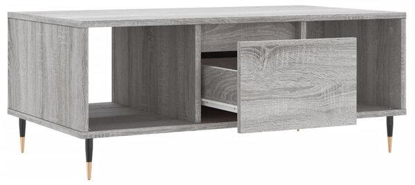 Szürke sonoma színű szerelt fa dohányzóasztal 90 x 50 x 36,5 cm