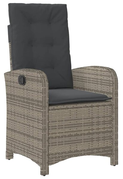 5 részes szürke polyrattan kerti étkezőgarnitúra párnával