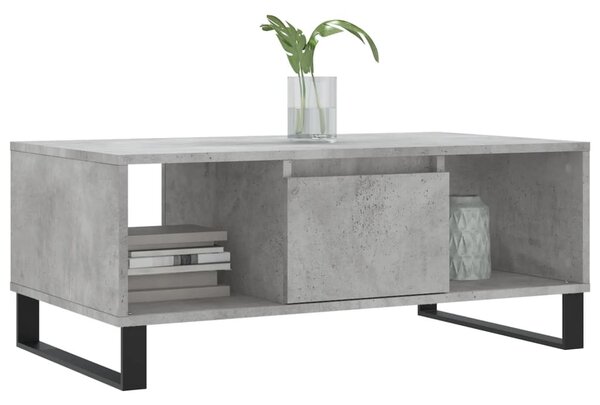 Betonszürke szerelt fa dohányzóasztal 90x50x36,5 cm