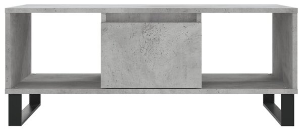 Betonszürke szerelt fa dohányzóasztal 90x50x36,5 cm