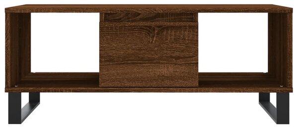 Barna tölgyszínű szerelt fa dohányzóasztal 90x50x36,5 cm