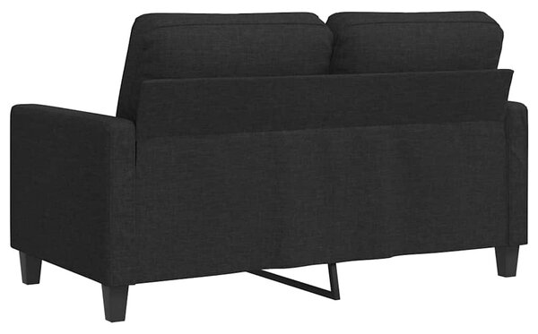 Kétszemélyes fekete szövetkanapé 120 cm