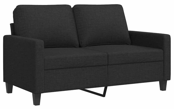 Kétszemélyes fekete szövetkanapé 120 cm