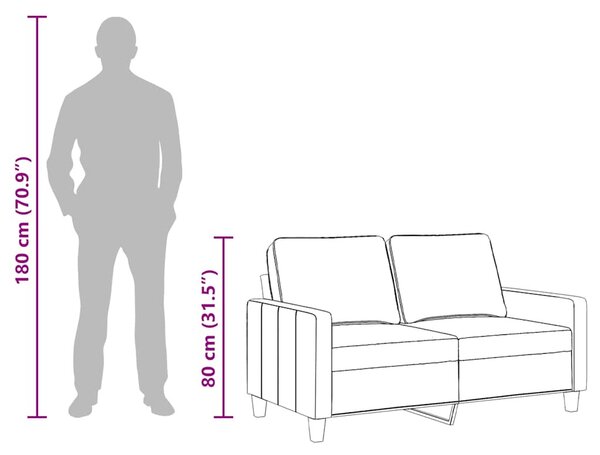 2 személyes világossárga szövet kanapé 120 cm