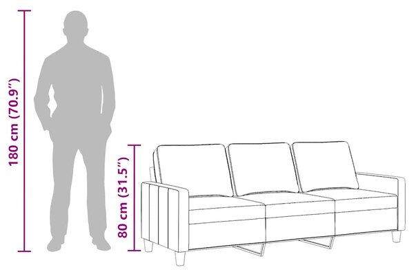3 személyes barna szövetkanapé 180 cm