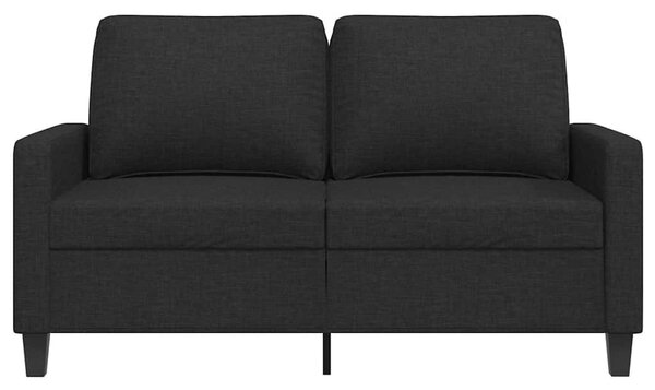 Kétszemélyes fekete szövetkanapé 120 cm