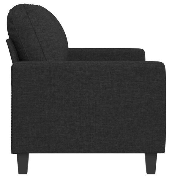 Kétszemélyes fekete szövetkanapé 120 cm
