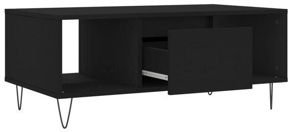 Fekete szerelt fa dohányzóasztal 90x50x36,5 cm