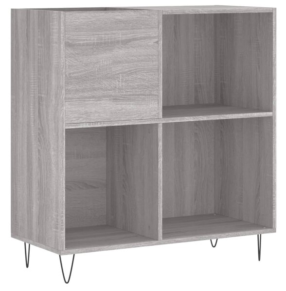 Szürke sonoma színű szerelt fa hanglemezszekrény 84,5x38x89 cm