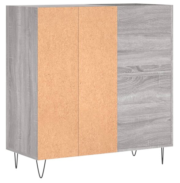 Szürke sonoma színű szerelt fa hanglemezszekrény 84,5x38x89 cm