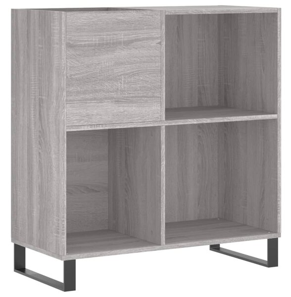 Szürke sonoma színű szerelt fa hanglemezszekrény 84,5x38x89 cm