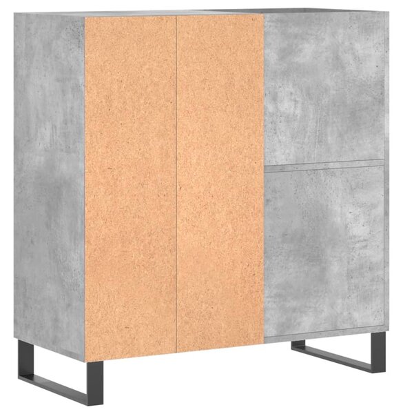 Betonszürke szerelt fa hanglemezszekrény 84,5 x 38 x 89 cm