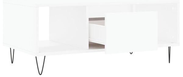 Fehér szerelt fa dohányzóasztal 90 x 50 x 36,5 cm