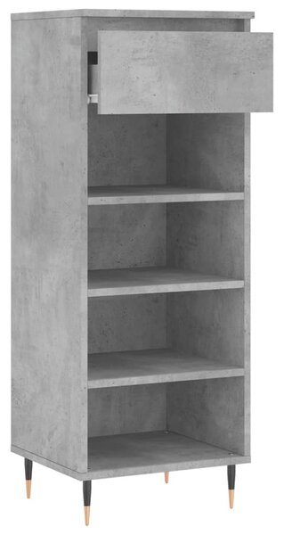 Betonszürke szerelt fa cipőszekrény 40 x 36 x 105 cm