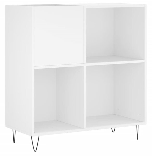 Fehér szerelt fa hanglemezszekrény 84,5 x 38 x 89 cm