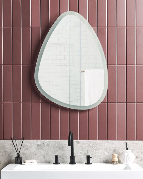 LED fürdőszobai tükör BETHUNE 58 cm 78 cm Ezüst