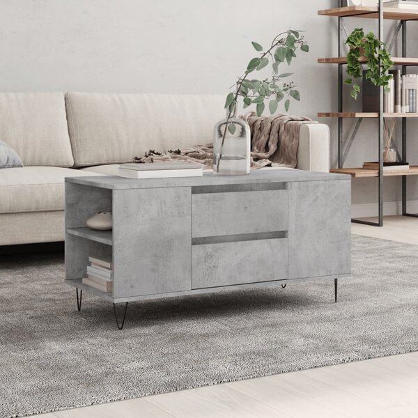 Betonszürke szerelt fa dohányzóasztal 102x44,5x50 cm