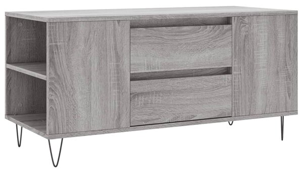 Szürke sonoma színű szerelt fa dohányzóasztal 102x44,5x50 cm