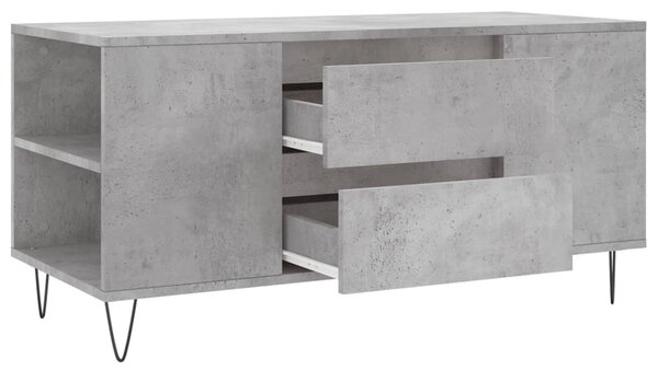 Betonszürke szerelt fa dohányzóasztal 102x44,5x50 cm
