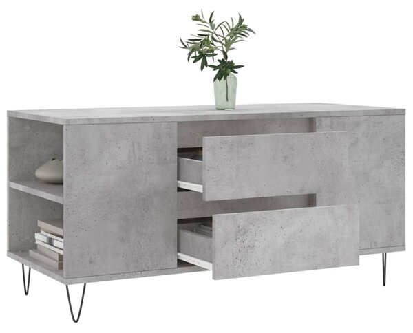 Betonszürke szerelt fa dohányzóasztal 102x44,5x50 cm