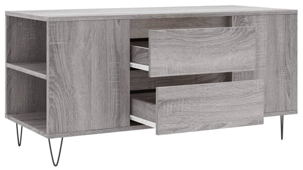 Szürke sonoma színű szerelt fa dohányzóasztal 102x44,5x50 cm