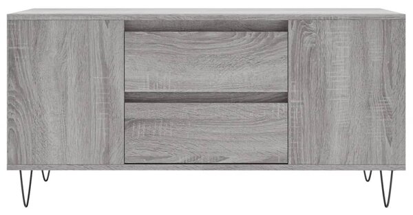 Szürke sonoma színű szerelt fa dohányzóasztal 102x44,5x50 cm