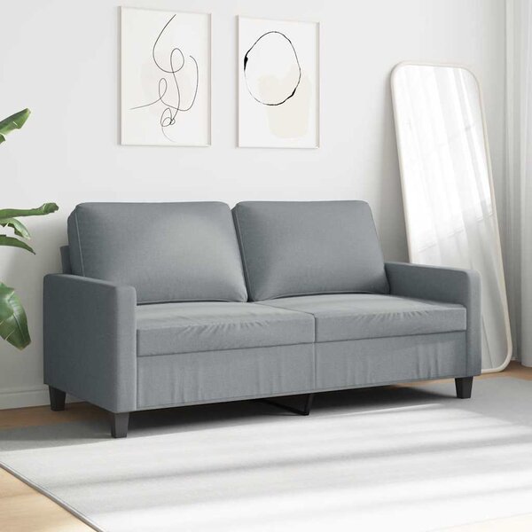 Kétszemélyes világosszürke szövetkanapé 140 cm