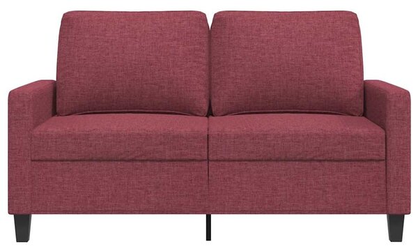 Kétszemélyes bordó szövet kanapé 120 cm