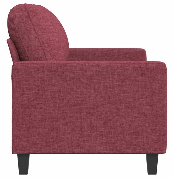 Kétszemélyes bordó szövet kanapé 120 cm