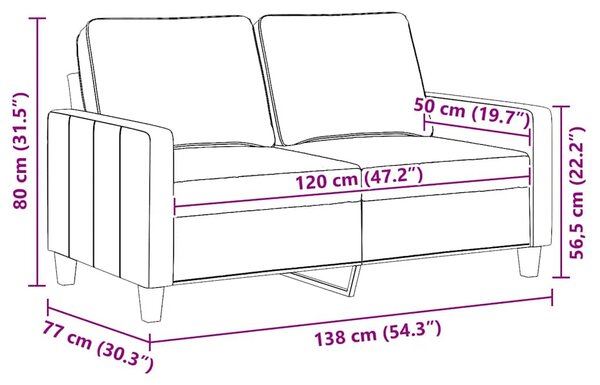 Kétszemélyes bordó szövet kanapé 120 cm