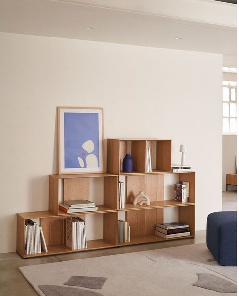 Natúr színű moduláris polcrendszer tölgyfa dekorral 101x38 cm Litto – Kave Home