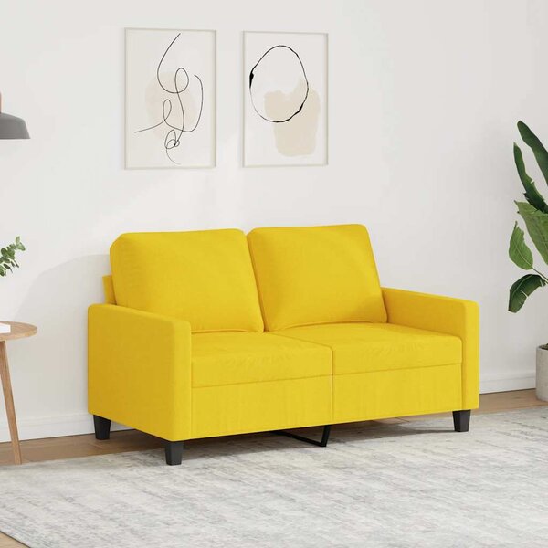 2 személyes világossárga szövet kanapé 120 cm