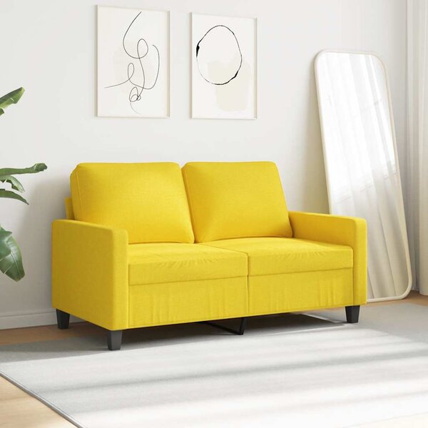 2 személyes világossárga szövet kanapé 120 cm