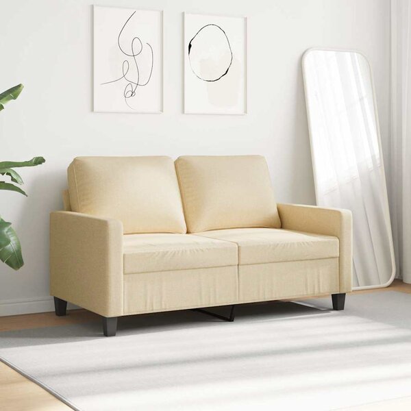 Kétszemélyes krémszínű szövetkanapé 120 cm