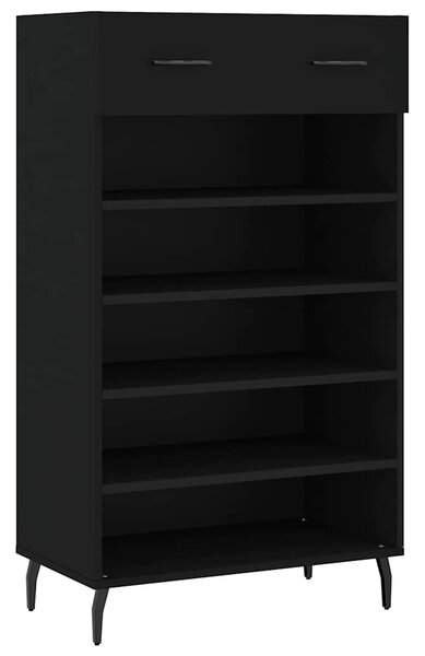 Fekete szerelt fa cipőszekrény 60 x 35 x 105 cm