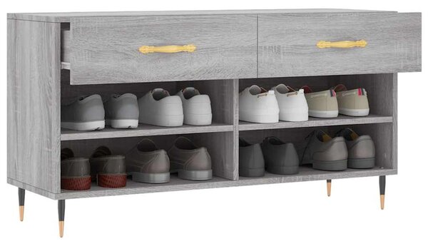 Szürke sonoma színű szerelt fa cipőpolc 102 x 35 x 55 cm