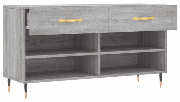 Szürke sonoma színű szerelt fa cipőpolc 102 x 35 x 55 cm