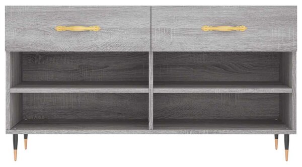Szürke sonoma színű szerelt fa cipőpolc 102 x 35 x 55 cm