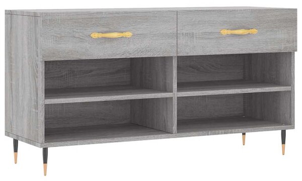 Szürke sonoma színű szerelt fa cipőpolc 102 x 35 x 55 cm