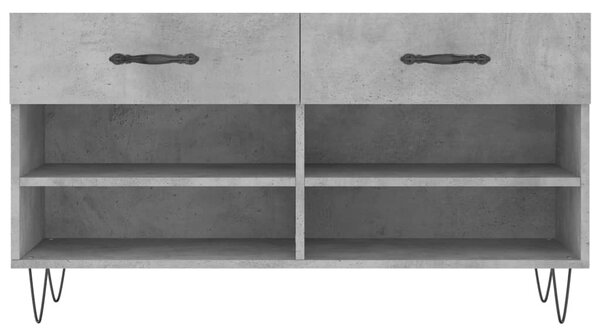 Betonszürke szerelt fa cipőpolc 102 x 35 x 55 cm