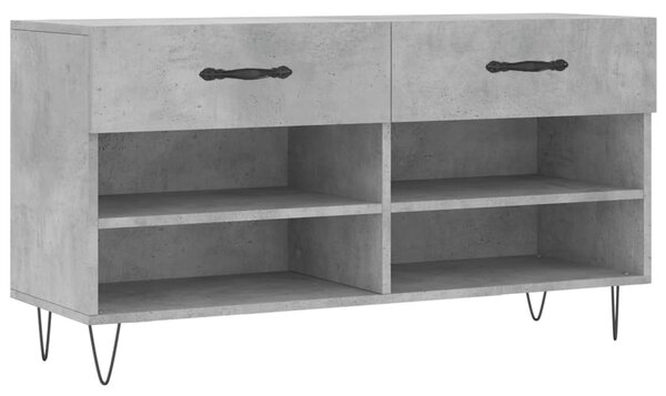 Betonszürke szerelt fa cipőpolc 102 x 35 x 55 cm
