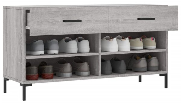 Szürke sonoma színű szerelt fa cipőpolc 102 x 35 x 55 cm