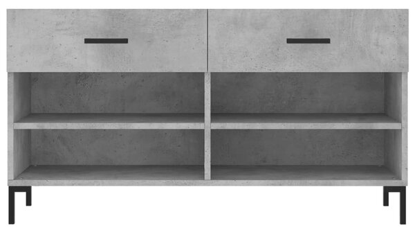 Betonszürke szerelt fa cipőpolc 102 x 35 x 55 cm