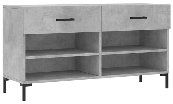 Betonszürke szerelt fa cipőpolc 102 x 35 x 55 cm