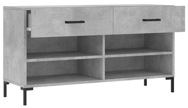 Betonszürke szerelt fa cipőpolc 102 x 35 x 55 cm