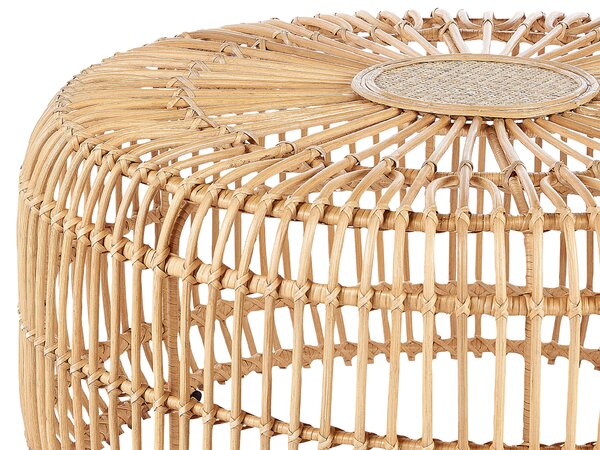 Kerti dohányzóasztal RANDAZZO 85 cm 85 cm Rattan Világosbarna