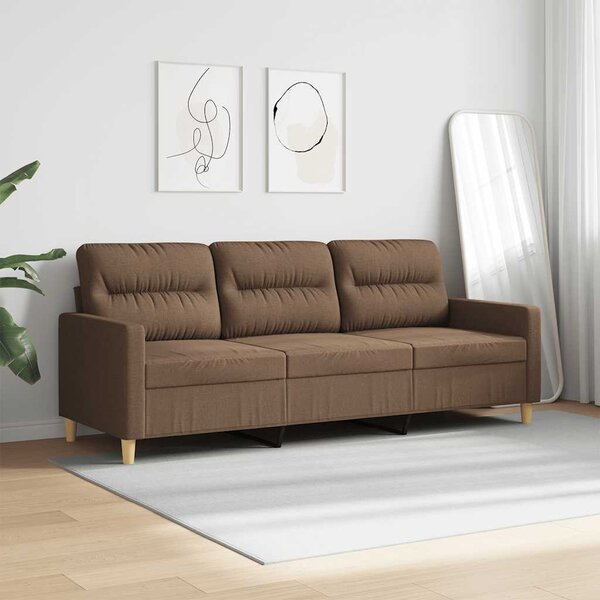 3 személyes barna szövetkanapé 180 cm