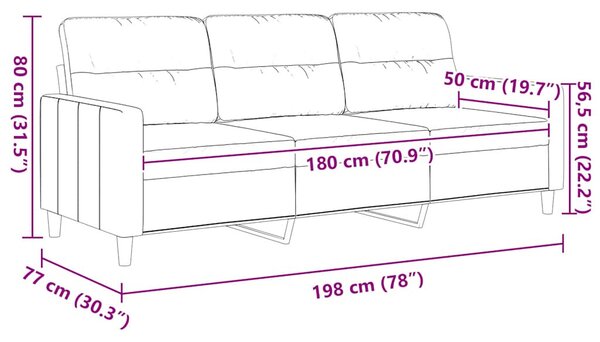 3 személyes barna szövetkanapé 180 cm