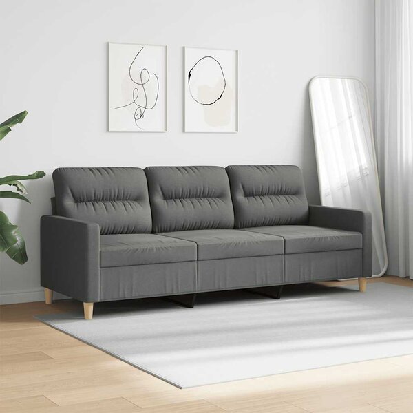 3 személyes sötétszürke szövet kanapé 180 cm