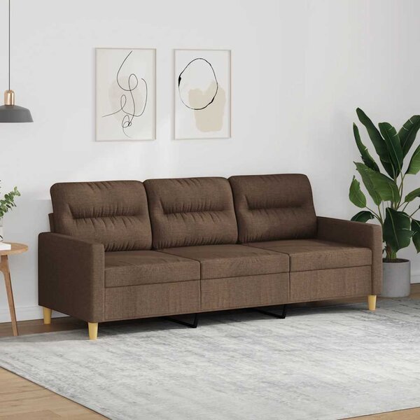 3 személyes barna szövetkanapé 180 cm